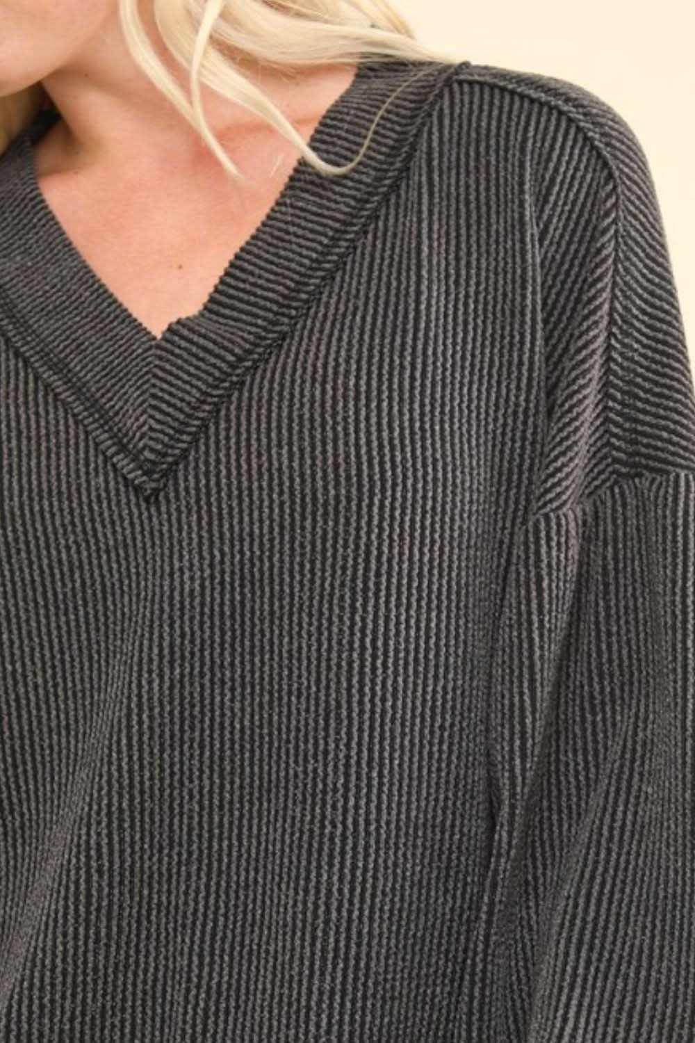 Very J two-tone v-neck top - Love Salve